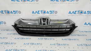 Grila radiatorului asamblată Honda CRV 17-19 cu emblemă, zgârieturi, rupturi, crăpături, nisip.