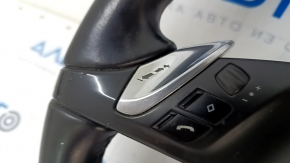 Руль голый Porsche Cayenne 958 11-16 кожа черн, с кнопками и лепестками, вздулась краска, полез хром