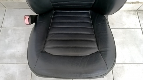 Scaun șofer Ford Fusion mk5 17-20 cu airbag, piele neagră, electric, încălzire, crăpat