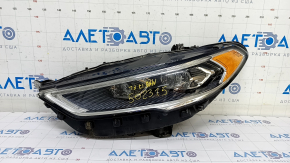 Фара передняя левая в сборе Ford Fusion mk5 17-20 LED, с DRL, песок, надлом креп