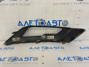 Решетка переднего бампера левая Ford Fusion mk5 17-18 под птф LED глянец, с хром молдингом, песок
