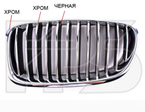 Grila radiatorului stânga BMW 5 F10 11-13 nou neoriginal.