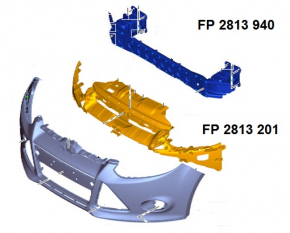 Рама переднего бампера Ford Focus mk3 11-14 дорест новый неоригинал