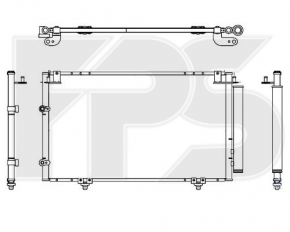 Radiatorul condensatorului de aer condiționat pentru Toyota Camry v30 2.4, nou, neoriginal.