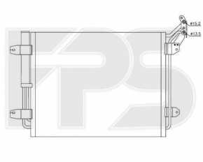 Radiatorul condensatorului de aer condiționat pentru VW Tiguan 09-17, nou, neoriginal