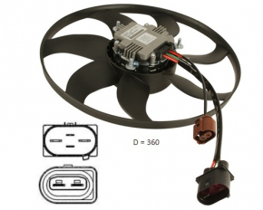 Вентилятор охлаждения правый VW CC 08-17 новый неоригинал