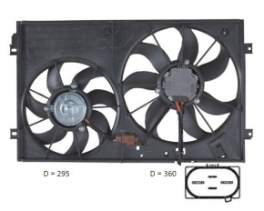 Difuzorul capacului radiatorului asamblat VW CC 08-17 nou, neoriginal.