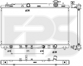 Radiatorul de răcire a apei pentru Toyota Camry v40 3.5, nou, neoriginal.