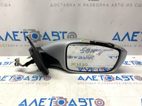 Зеркало боковое правое в сборе Hyundai Sonata 11-14 7 пинов, поворотник, подогрев, серебро, сломан корпус
