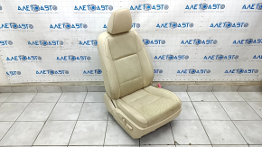 Scaun pasager Lexus ES300h ES350 13-18 cu airbag, electric, piele bej, incalzit, ventilatie, uzura, zgarieturi pe spatar.