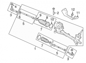 Bară de direcție dreapta Ford Focus mk3 11-18