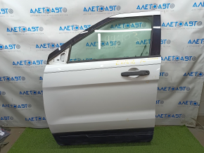 Ușă asamblată față stânga Ford Explorer 11-19 alb YZ, mânere, prinderea capacului lateral dezlipită