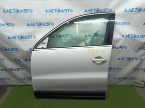 Ușă asamblată față stânga VW Tiguan 09-17 keyless, alb LC9A, mâner