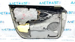 Capacul ușii dreapta față Toyota Camry v40 gri din piele, zgârieturi, plastic decolorat, defect de piele.