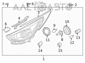 Suport far stânga jos Kia Niro 17-22 nou OEM original