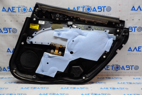 Capacul usii spate stanga Ford Fusion mk5 13-16 negru cu insertie neagra, material textil, cotiera din piele, manta gri, zgarieturi.