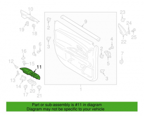 Capacul de control al geamului electric din față stânga Mitsubishi Outlander 14-21 zgâriat.