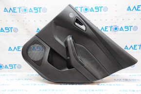 Capacul usii cardul din spate dreapta Ford Focus mk3 15-18 negru cu insertie neagra, material textil, sub difuzor, zgarieturi