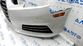 Bara față completă Audi A4 B9 17-19 fără duze de spălare, cu 4 senzori de parcare, alb, montată, fără deteriorări la fixare.