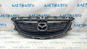 Решетка радиатора grill Mazda 6 13-17 в сборе со значком, хром, песок на хроме