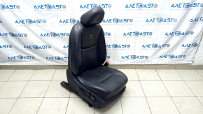 Scaun de pasager Infiniti Q50 14-16 cu airbag, electric, piele, negru, pentru curățare chimică, ușor uzat.