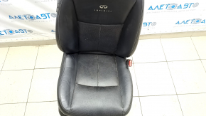 Scaun de pasager Infiniti Q50 14-16 cu airbag, electric, piele, negru, pentru curățare chimică, ușor uzat.