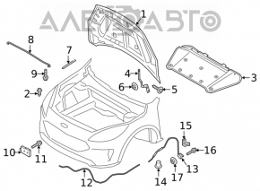 Capota dreapta a motorului Ford Escape MK4 20- noua, originala