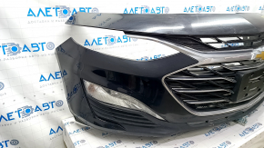 Бампер передний в сборе Chevrolet Malibu 19-25 без парктроников, черный, песок, нет фрагмента решетки, потерт
