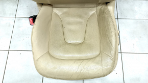 Водительское сидение Audi A4 B8 13-16 с airbag, электрическое, кожа бежевая, под чистку, примято