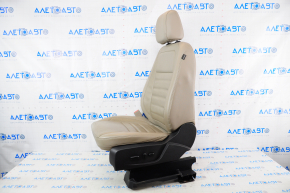 Scaun șofer Ford Escape MK3 13-19 cu airbag, electric, piele bej, încălzire, ușor de curățat.