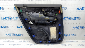 Capacul usii spate dreapta Volvo XC90 16-22, piele neagra, insertie din lemn, fara perdea, zgarieturi, rupturi.