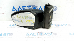 Oglindă laterală stângă Ford Escape MK3 17-19 restilizată, 5 pini, BSM, neagră