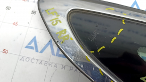 Форточка глухое стекло задняя правая Hyundai Sonata 15-19 бензин, царапины на хроме, царапины на стекле