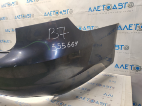 Бампер задний голый VW Passat b7 12-15 USA, синий LH5X, царапины, прижат, трещины