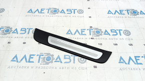 Elemente exterioare prag spate dreapta Audi A4 B8 08-16 sedan, negru, cu ornamente cromate, ghidaje sparte, uzate