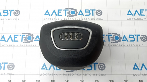 Подушка безопасности airbag в руль водительская Audi Q5 8R 13-17 черная, тычки на хроме, трещина молдинга