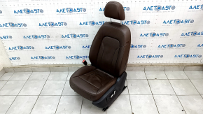 Scaunul soferului Audi Q5 8R 09-17 fara airbag, electric, piele maro, incalzire si ventilatie, stricat, lasat, rupt pe spate