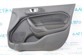 Placa de ornamente usi fata dreapta Ford Fiesta 11-19 plastic negru, stofa pentru cotiera, zgarieturi