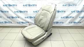 Водительское сидение Ford Fusion mk5 17-20 без airbag, без регулировок, без моторчиков, с накладкой, кожа, серое, сломана спинка