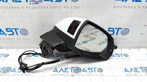 Oglinda dreapta Audi Q7 16-19 15+4 pini, incalzita, auto-dimming, auto-folding, semnalizare, camera, BSM, alb, fisuri, cadru spart