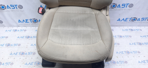 Scaun șofer Ford Explorer 16-19 fără airbag, electric + manual, material textil bej, nevoie de curățare chimică, zgârieturi.