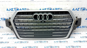 Ansamblu grila radiator Audi Q7 16-19 gri, pentru camera, pentru senzori parcare, nisip