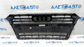 Ansamblu grila radiator Audi A4 B9 17-19 cu emblema, pentru senzori parcare, nisip, crom deschis