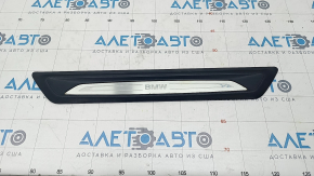 Decorație exterioară față stânga a pragului BMW X1 F48 16-22 negru cu modelare cromată X-line, Sport-line, crom decojit