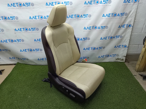 Пассажирское сидение Lexus RX350 RX450h 16-19 с airbag, электро, подогрев, вентиляция, кожа бежевая + коричневая, перфорация, микро-трещины