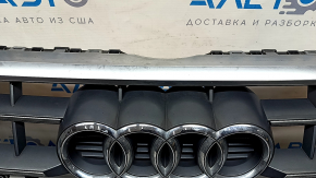 Grila radiator Audi Q5 80A 18-20 asamblat, cu embleme, crom, pentru senzori parcare, nisip, fisura