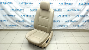 Scaun sofer BMW X5 E70 07-13 cu airbag, electric si memorie, piele, bej, uzat, crapaturi in piele