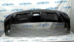 Бампер задний голый Nissan Rogue 17-20 синий, царапины, надлом креп