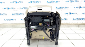 Водительское сидение VW Touareg 11-16 с airbag, электро, подогрев, кожа бежевая, надломана накладка управления сидением
