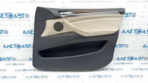 Cartela ornamente usi fata dreapta BMW X5 E70 07-13 negru, insert bej, ornamente lemn, zgarieturi, piele uzata, curatabila